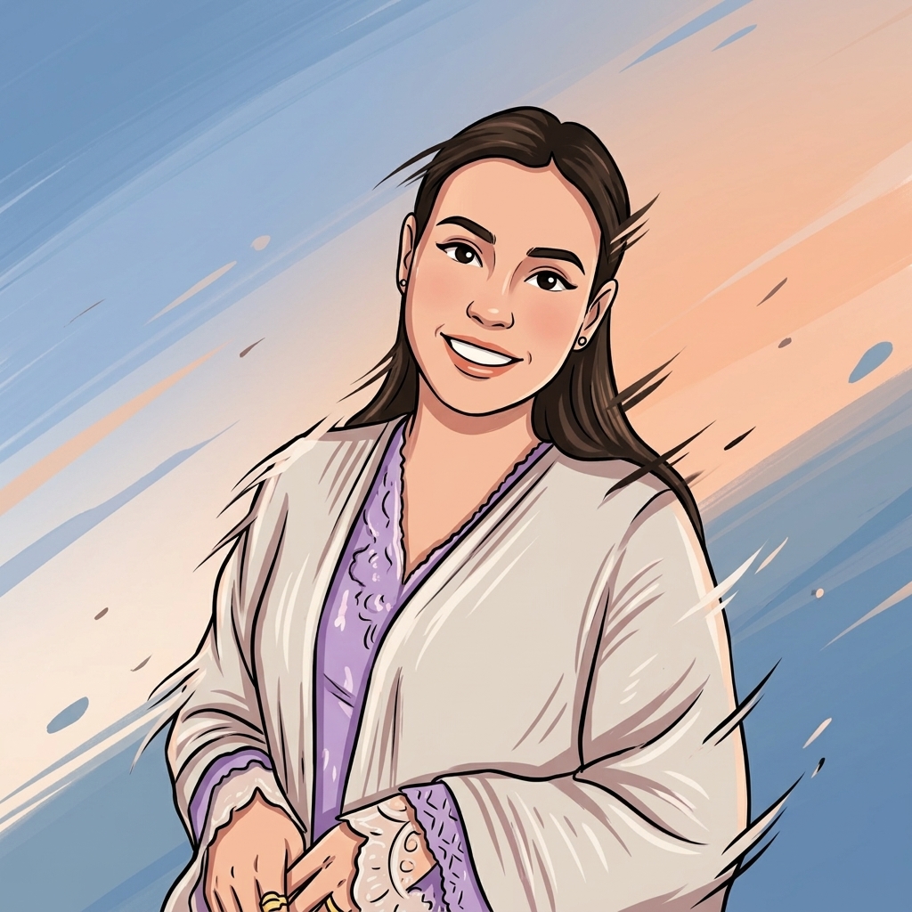 Illustrated portrait of Faryal Mazhar